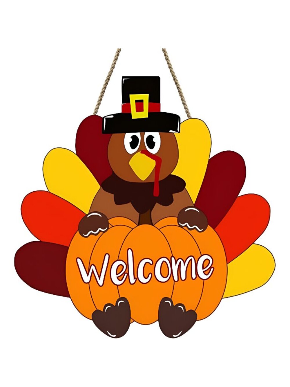 Thanksgiving Decorations Turkey Door Sign Welcome Fall Wreath for Front Door